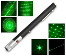 Зеленая указка 100mW+ 5 - Зеленая лазерная указка 100 mW + 5 насадок